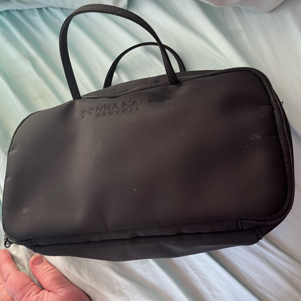 Black Donna Karan Traveling Toiletry Bag - excellent condition